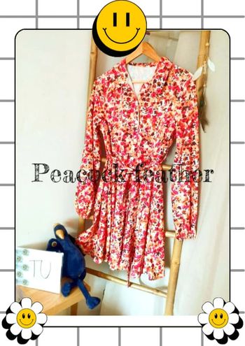 Robe fleurie jaune orange shein TU