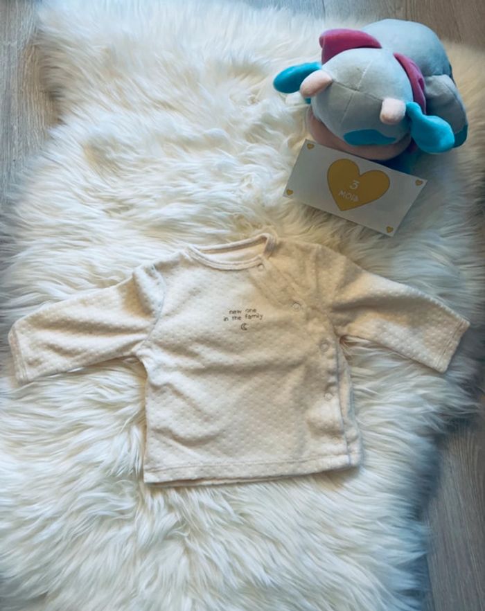 3 mois - pyjama 2 pièces beige - photo numéro 2