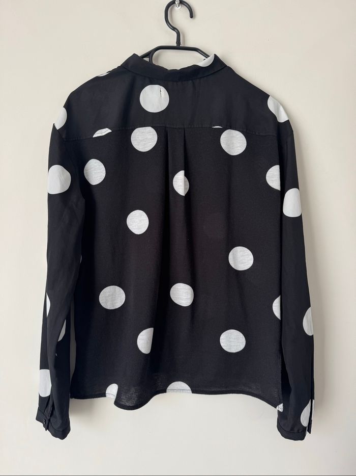 👚 chemisier noir à pois - cache-cache - taille 3 - bon état - photo numéro 7