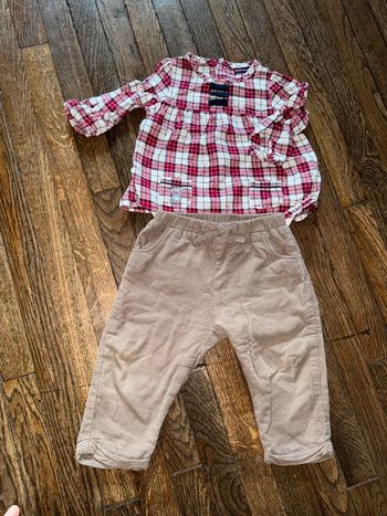 Blouse sergent major et pantalon velour Zara 12 mois