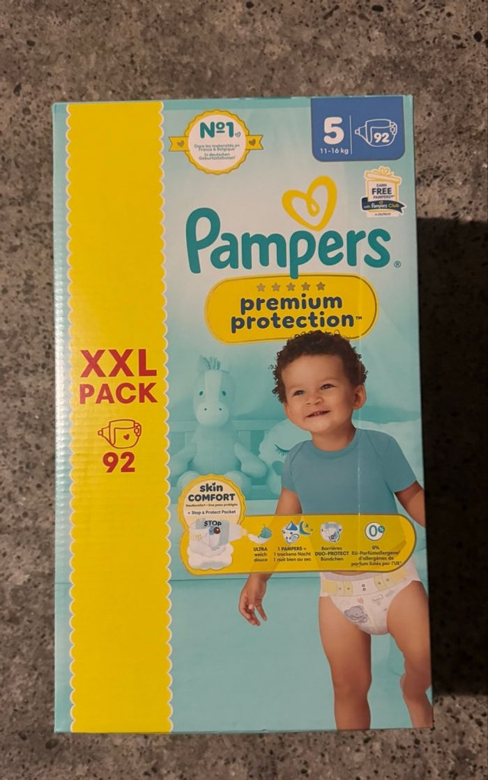 Pack Pampers premium taille 5