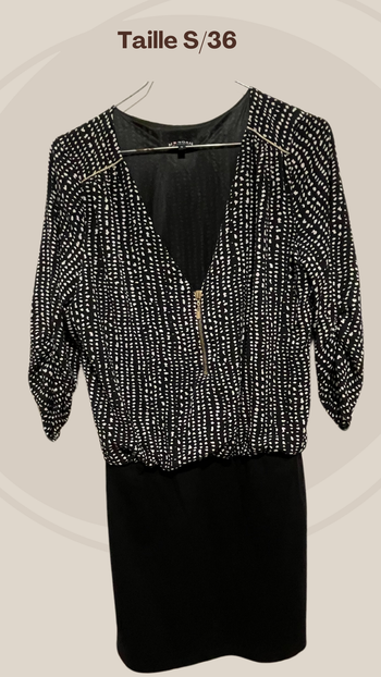 Robe noire à motifs Taille S/36