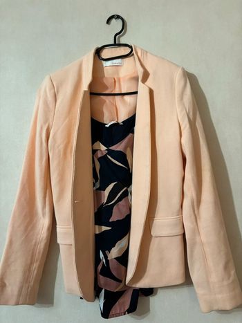 Ensemble blazer et débardeur corail bleu marine Camaïeu taille L
