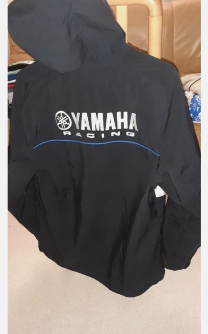 blouson léger  homme taille M Yamaha noir et bleu/ blanc excellent etat neuf - photo numéro 3