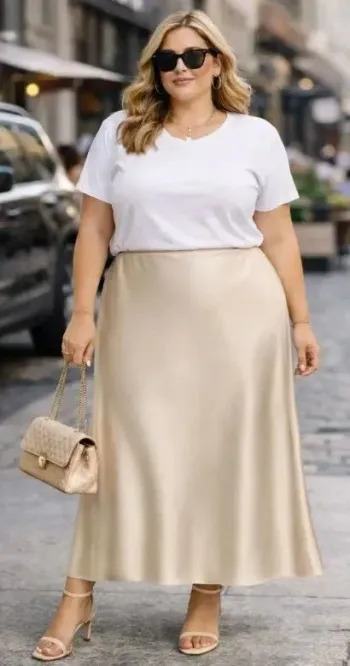 Jupe  satin oversize ou grande taille (taille unique XL au XXXL)