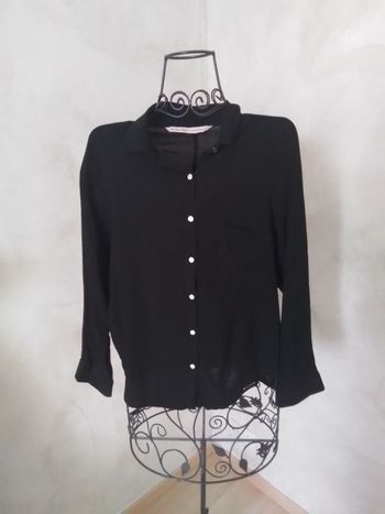 Chemise noire manches 3/4