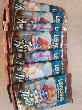Lorcana lot de 7 boosters La Mer Azurite en FR