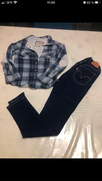 Lot jeans et veste levi’s 8 ans fille
