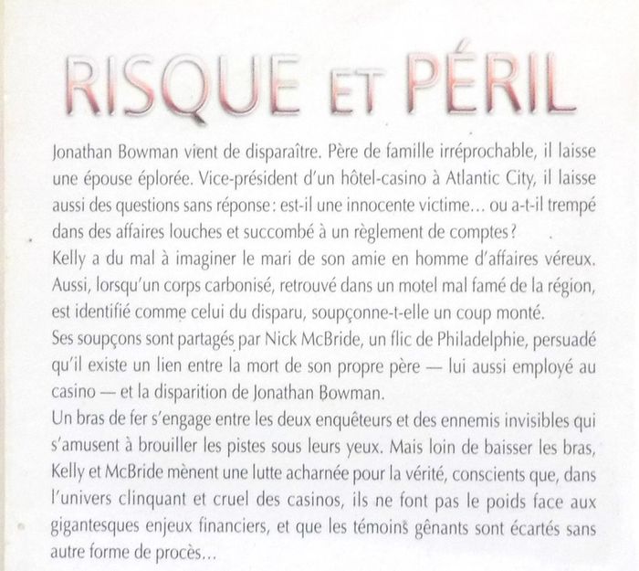 Risque et péril de Christiane Heggan Harlequin Best Sellers n°175 - photo numéro 2