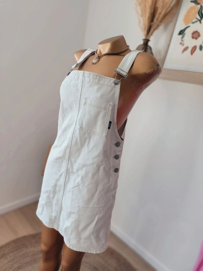 🌸 Robe Salopette en Jean Blanc Cassé - Bizzbee - Taille M (38) 🌸