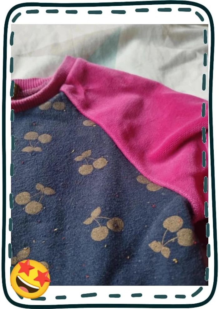 Pyjama chaud en sweat et velours motifs cerise 🍒 taille 4 ans - photo numéro 4