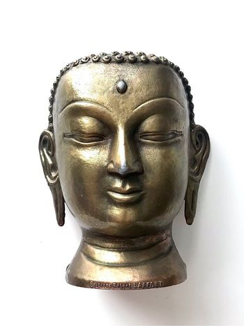 Tête de Bouddha en bronze