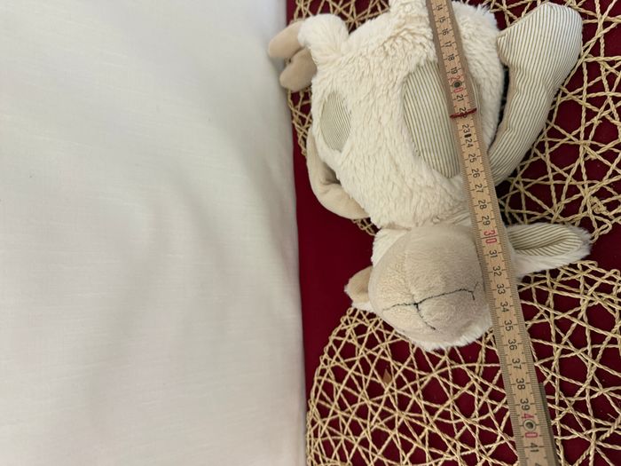 PELUCHE DOUDOU MOUTON COCKTAIL SCANDINAVE BLANC RAYE BEIGE - photo numéro 4