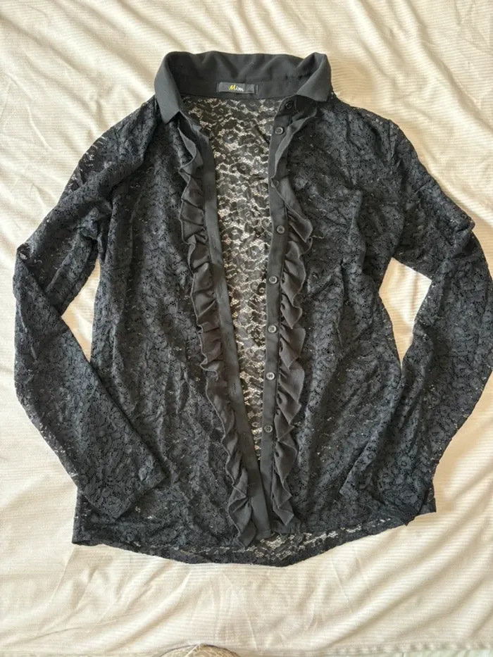 Chemise en dentelle noire Mim – taille M 🖤