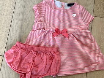 Jolie robe rayé rose/blanc MC été 6 mois Sergent Major