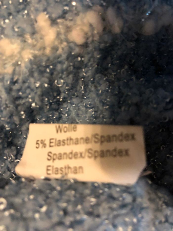 MM1- Pull 30% laine ciel et blanc fantaisie vintage TM/L (38-40) - photo numéro 11