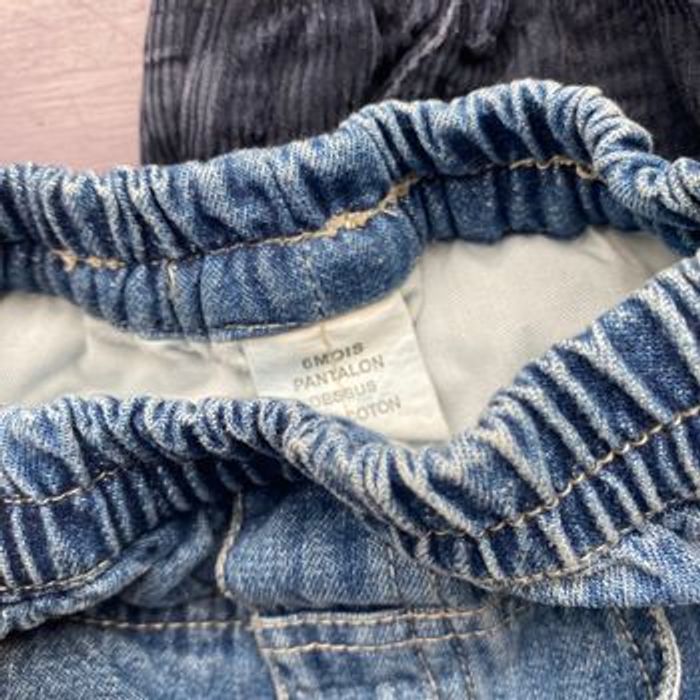 Lot 3 pantalons jeans 6 mois doublé ou velours pour hiver et être au chaud - photo numéro 8
