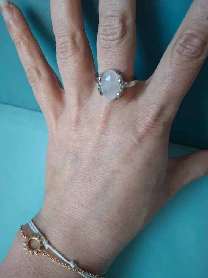 Bague en Quartz rose - Taille 19 - photo numéro 5