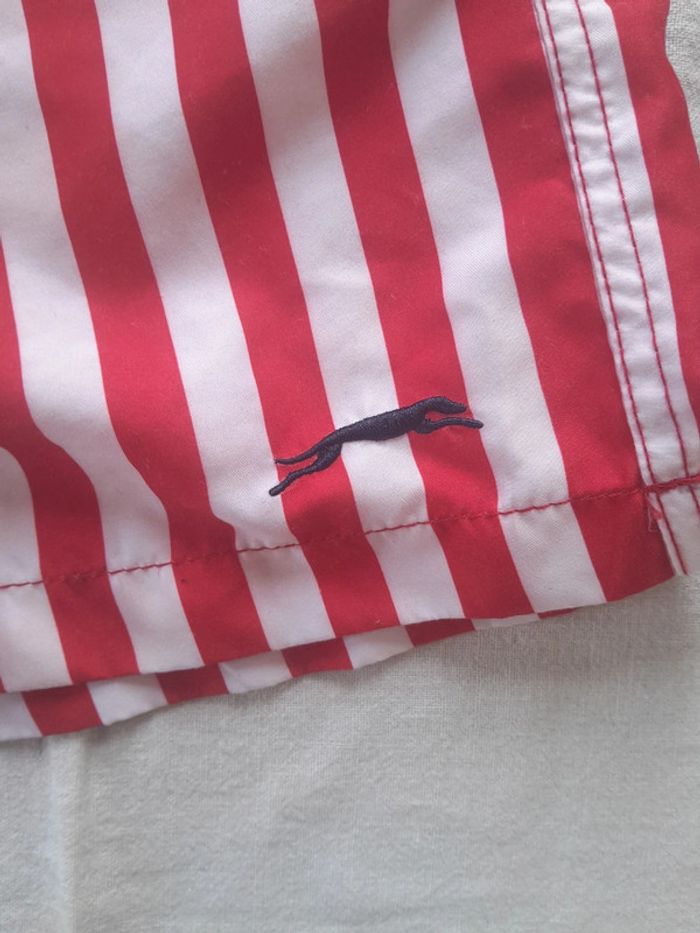 Short de bain rayé rouge status beach - photo numéro 2