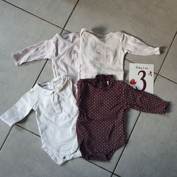 Lot de 4 bodies manche longue taille 3 mois