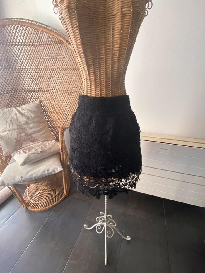 Jupe Vera & Lucy noire dentelle taille 34/36