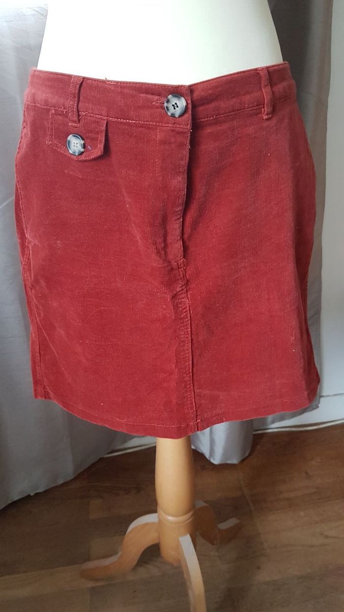 Jupe en velours orange camaieu T42
