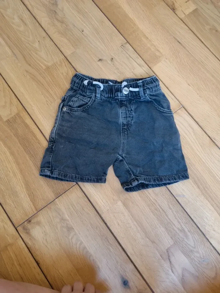 Short denim noir gris