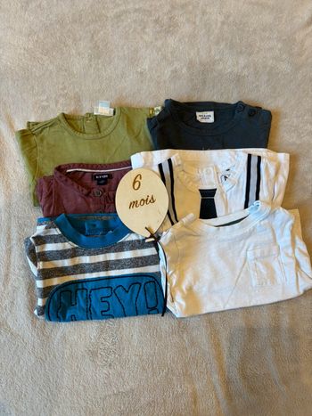 Lot de 6 tee shirt manche longue 6 mois