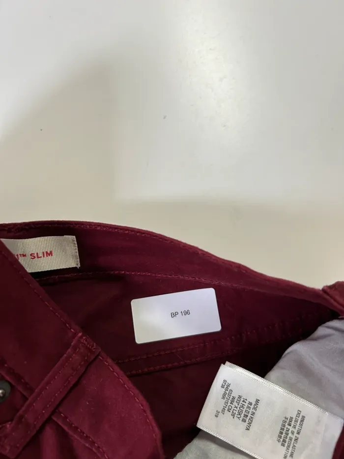 Jean Levi's Homme Bordeaux W33 L28 | 511 Slim | Très Bon État | BP196 - photo numéro 6