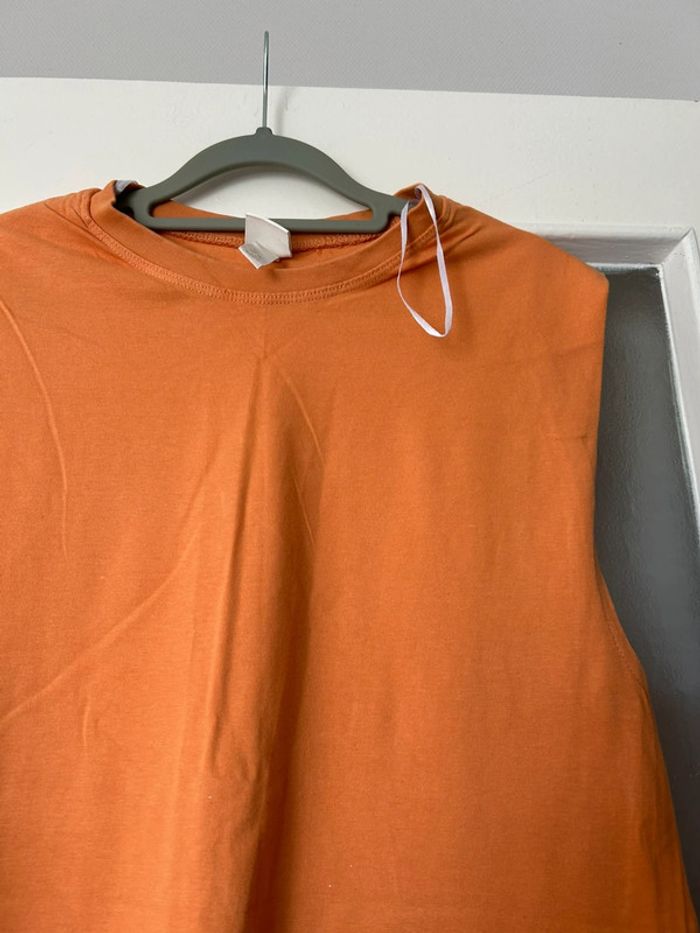 robe t-shirt sans manche orange H&M xs neuf - photo numéro 4