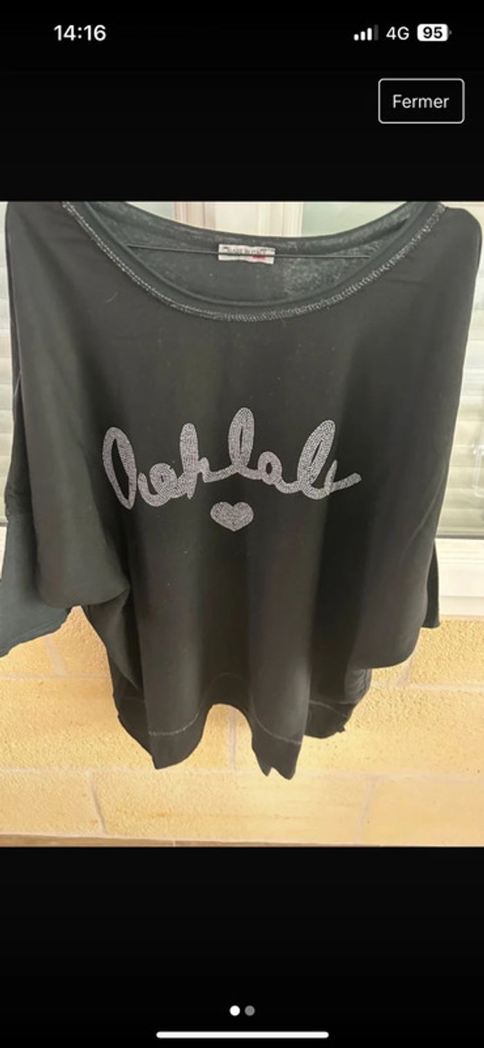 Tee shirt oversize Made in Italy strass - photo numéro 4