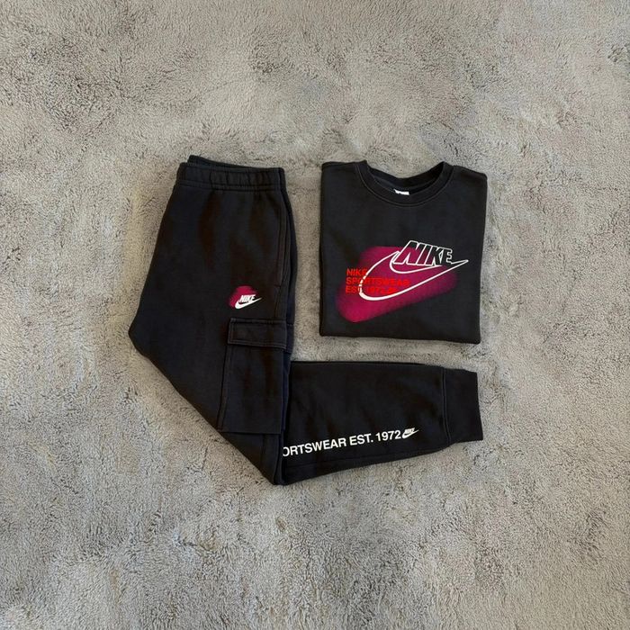 Ensemble Nike Sportswear Club Fleece Gris Fumée Rare Double Logo Taille M