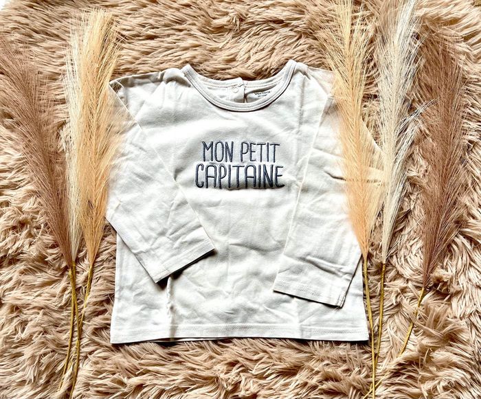 T-shirt manches longues « mon petit capitaine »