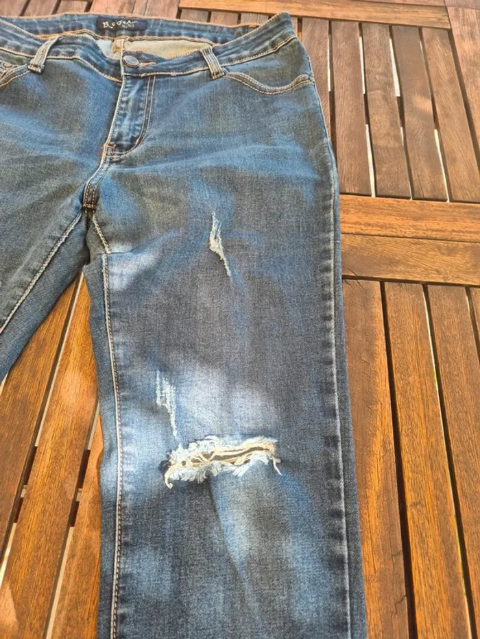 Jean troué Skinny Bleu T.42 - photo numéro 5
