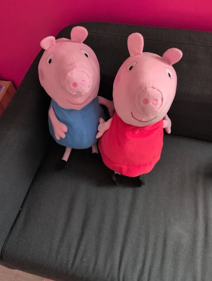 Peluche Peppa pig 50 cm le lot des 2