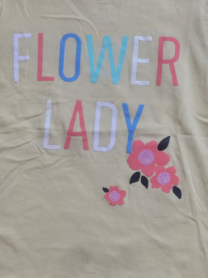 T-shirt col rond manches courtes fleurs 6ans C&A - photo numéro 2