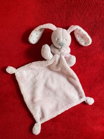 Vertbaudet doudou lapin mouchoir rose oreilles étoiles Neuf jamais utilisé 