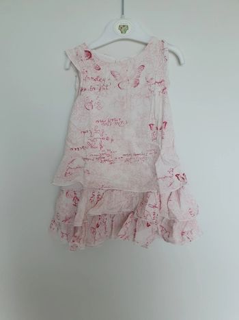 Robe légère sans manche bas a volant motif papillon 2 ans alphabet