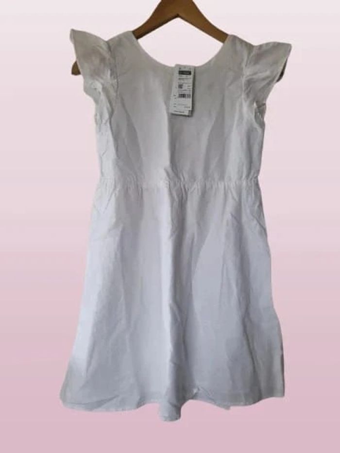 Robe neuve Benetton lin et coton blanche 10a 11a - photo numéro 3