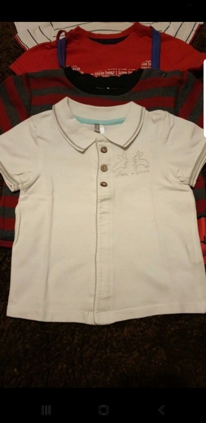 Lot 5 t-shirt manche courte 12mois - photo numéro 2