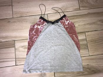 Débardeur gris et rose S kiabi