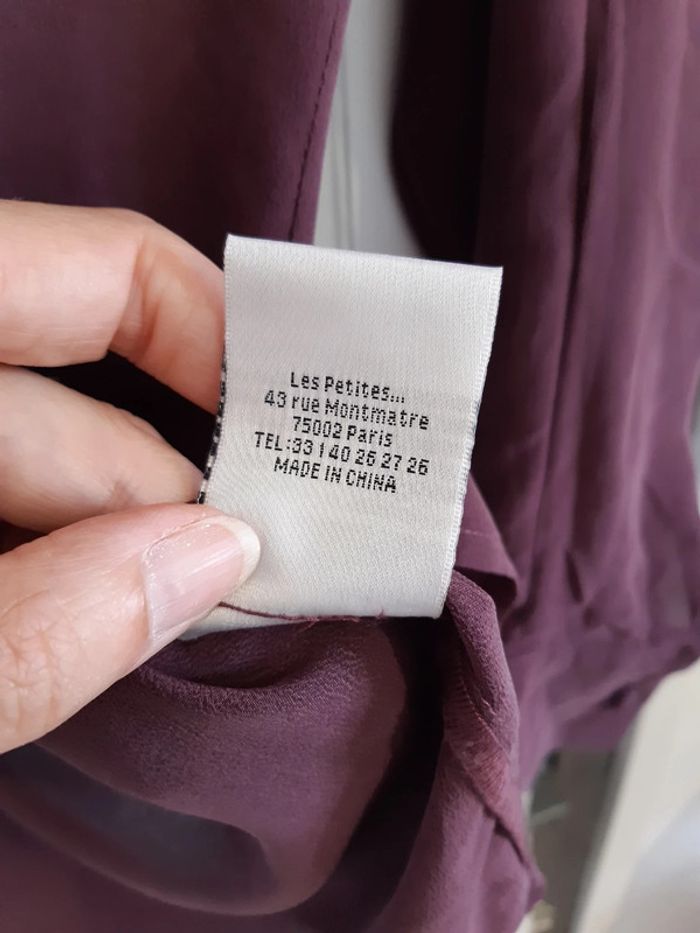 Blouse prune en soie (M) - photo numéro 4