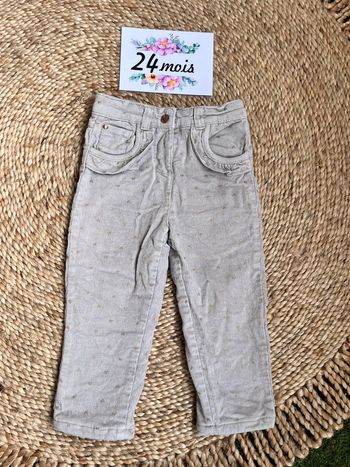 Pantalon chaud velours côtelé 24 mois