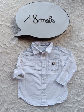 Chemise manches longues Garçon 18 mois mon petit matelot baleine 100% coton