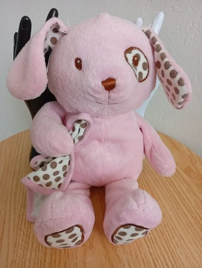 Peluche chien rose Marron toys bruin