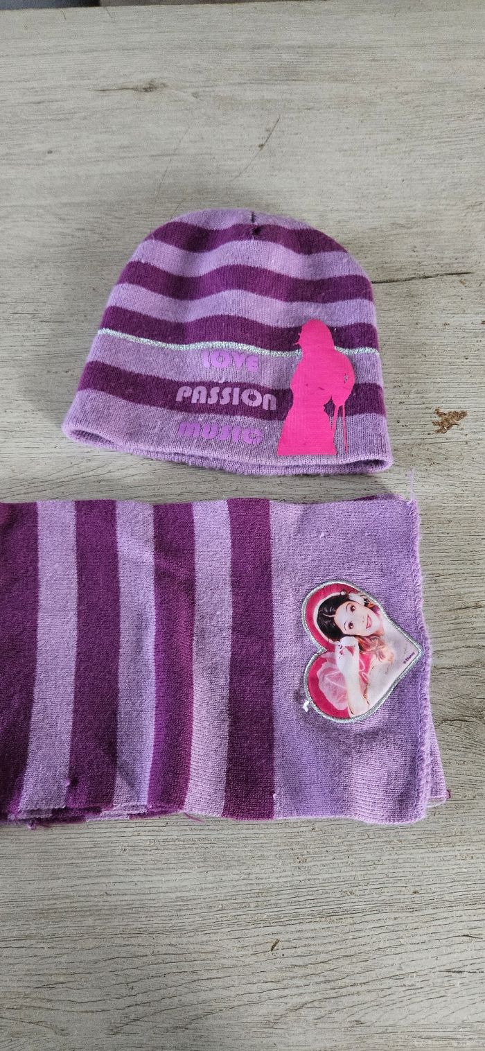 Ensemble bonnet et écharpe mauve clair/foncé, Disney, Violetta - photo numéro 3