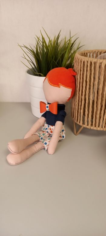 Doudou Bio  Garçon –  Poupée Éducative Rousse