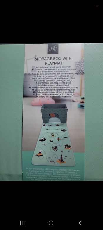 Boîte de rangement avec tapis de jeu – thème pirates / mer