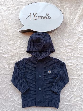 Gilet maille avec capuche Garçon 18 mois Vertbaudet