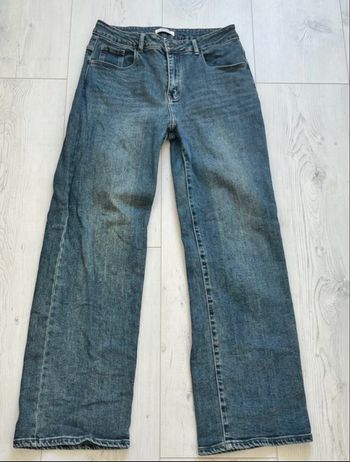 Jean effet délavé femme coupe droite